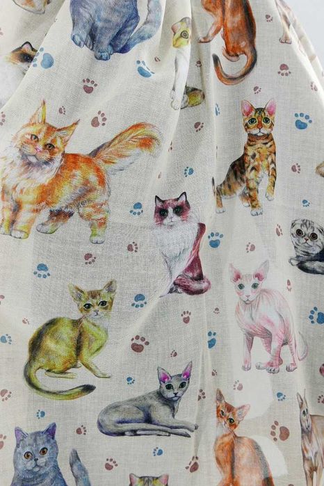 Szal Damski Kot Koty Kotki Wiskoza Duży! Kolory Nowy
