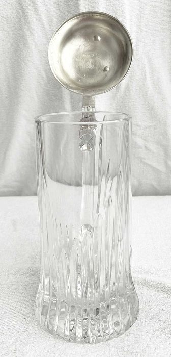 Kufel kryształowy bardzo ciężki z 95% cynową pokrywą 21 cm