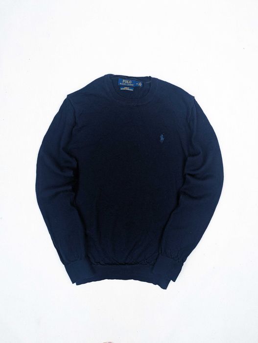 Polo Ralph Lauren granatowy sweter 100% wełna merynosa merino M