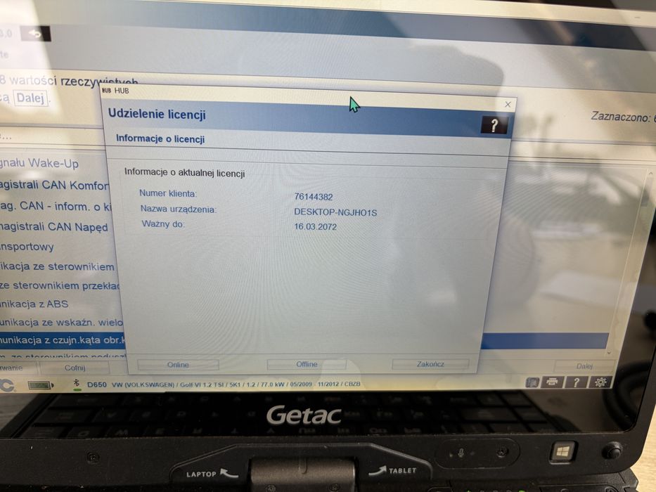 Tester Bosch Kts 940 z ESItronic 2.0 bez abonamentu odpowiednio 560 590 z Dcu 220.