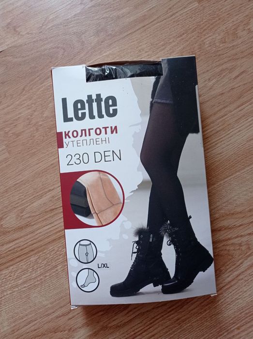 Колготы женские утепленные Lette 230 den с имитацией капроновых L , XL