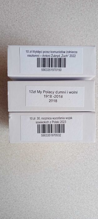 Sprzedam komplet 7 sztuk srebrnych monet z certyfikatami NBP