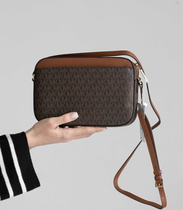 Сумка Michael Kors Jet Set logo brown Майкл Корз