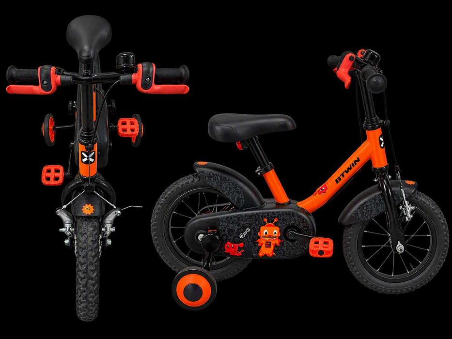 Bicicleta Criança BTWIN 500 Robot 14" (3-5 anos) - Laranja e Preta
