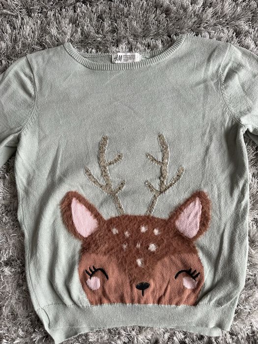 H&M sweterek renifer święta mikołaj ekstra 134/140