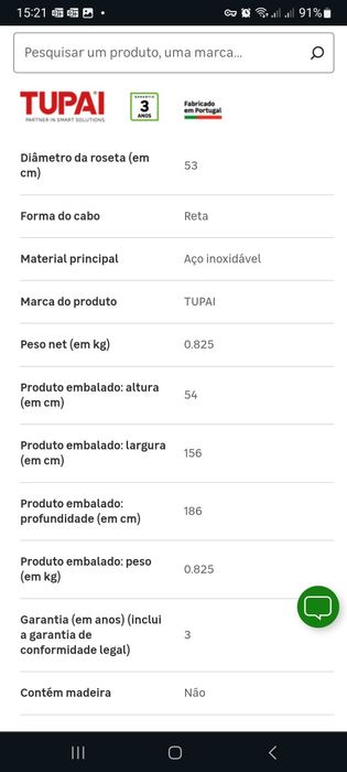 Puxador de porta marca TUPAI Leroy Merlin