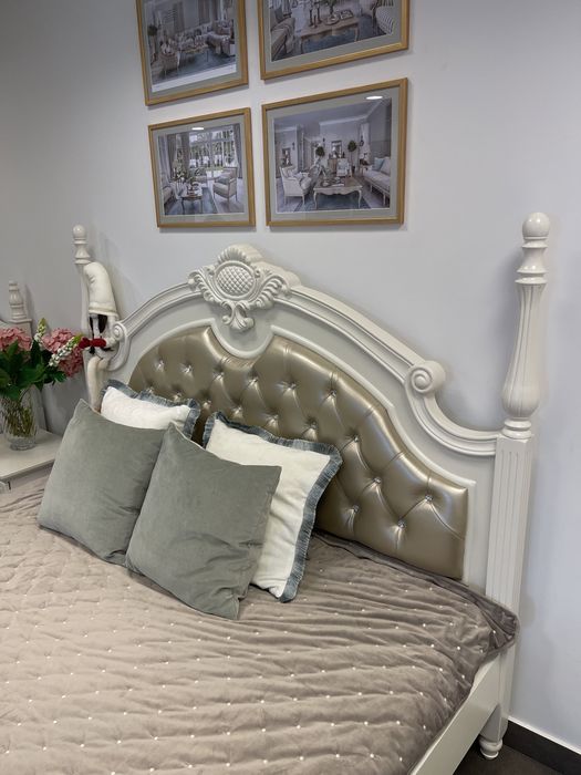 Eleganckie białe łóżko 180 x 200 cm, -40%, outlet, promocja!