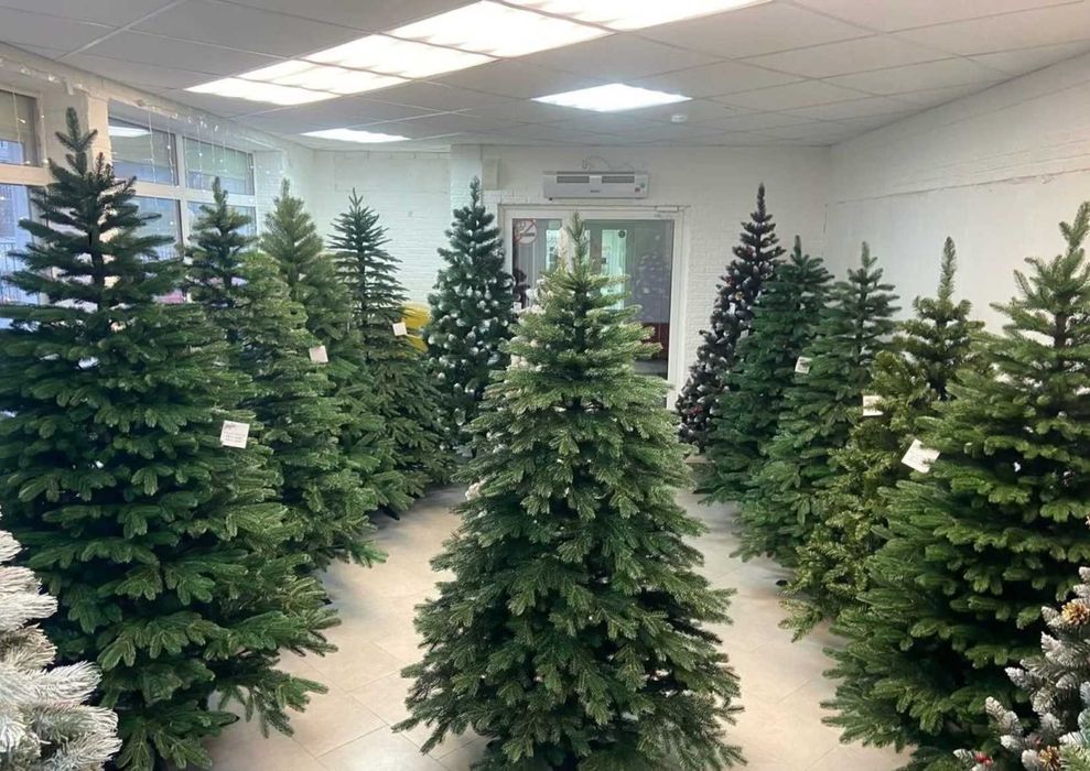 Ялинка лита зелена та блакитна 1.5м / 1.8м / 2.1м / 2.5м - Литая елка