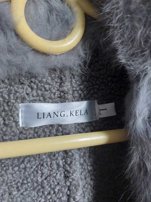 Liang Kela krótki płaszcz furto kurtka szary S M