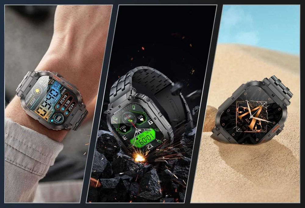 ESFOE BW1847 Smartwatch męski wojskowy 400 mAh NOWY mocny odporny