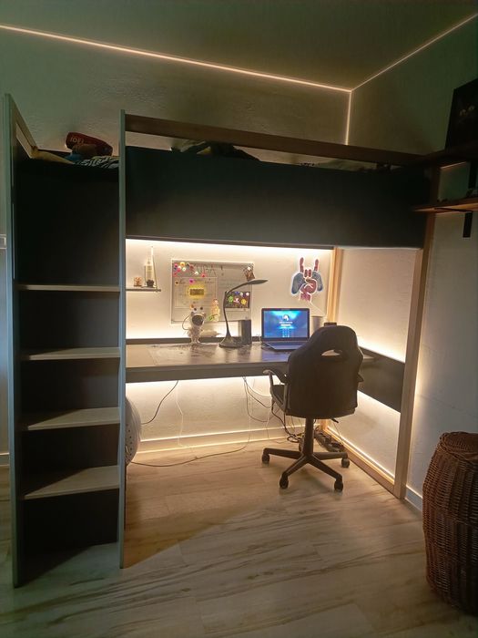 meblik łóżko piętrowe lewe turbo  biurko regał