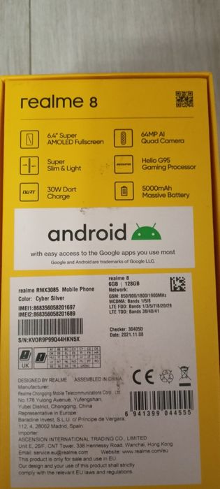 Realme 8 w bardzo dobrym stanie.