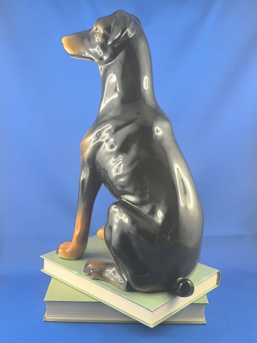 Doberman 39cm Jikohera Czechosłowacja #pies #porcelana #ceramika