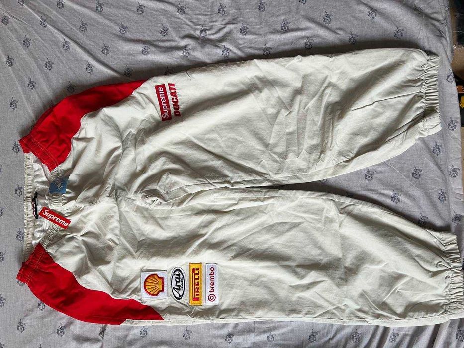 Supreme spodnie Ducati cream white track pants xl nowe