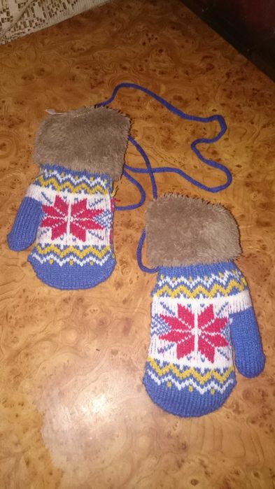 Рукавички рукавицы варежки зимние тёплые для девочки 2 - 4х лет