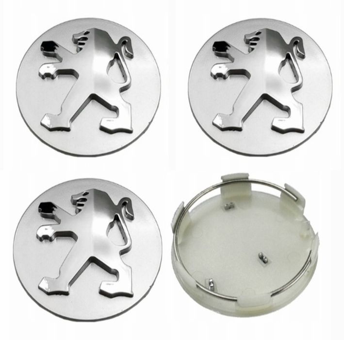 *NOWE* Dekielki 60mm PEUGEOT komplet 4szt. dekle kapsle zaślepki