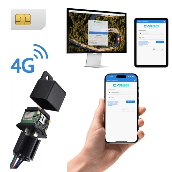 Lokalizator GPS 4G przekaźnik sim M2M odcięcie paliwa EU Świat
