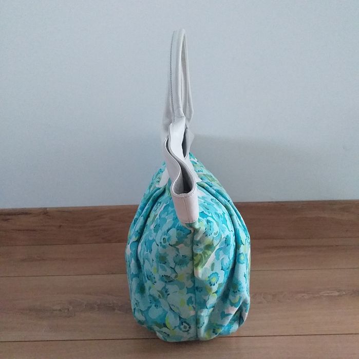 MAXMARA MARELLA oryginalna skóra płótno torebka shopper kuferek worek