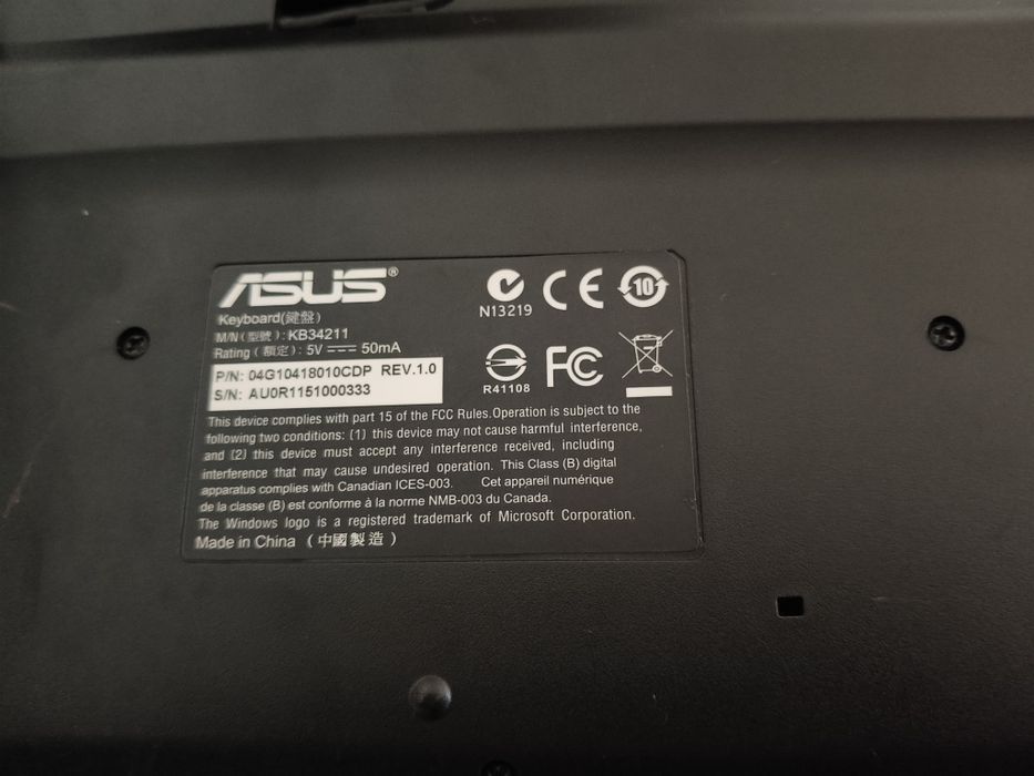 Teclado ASUS Multimedia Kb34211