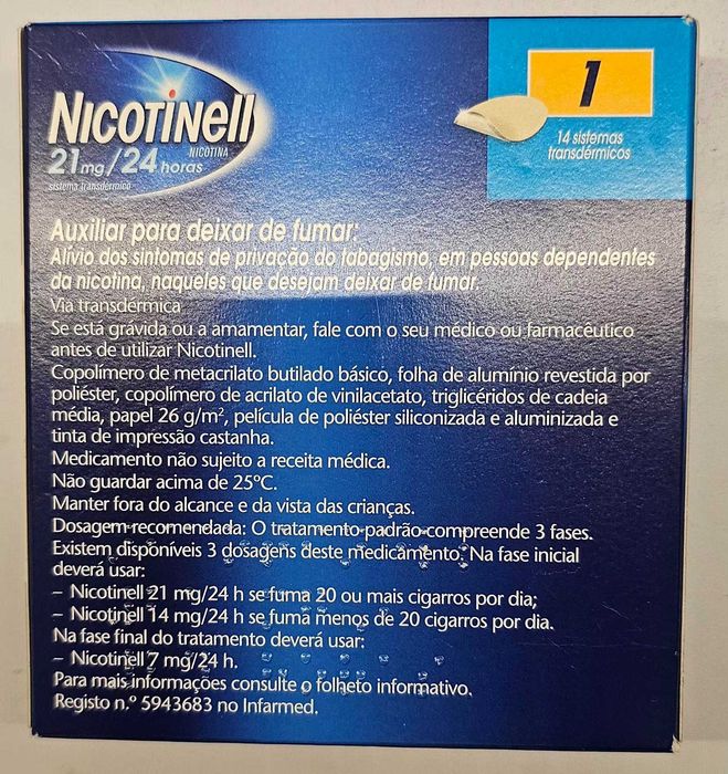 Pensos nicotina para deixar de fumar - nicotinell 21 mg