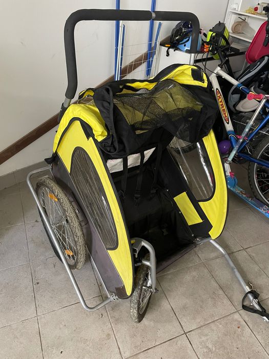 Reboque em excelente estado para bicicleta e faz de carrinho