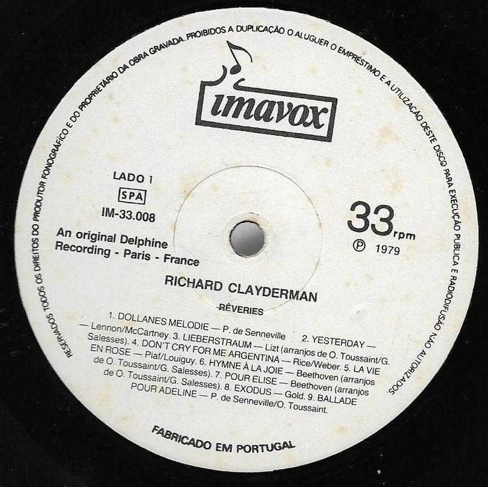 Richard Clayderman - - - - - Rêveries - - - - - LP