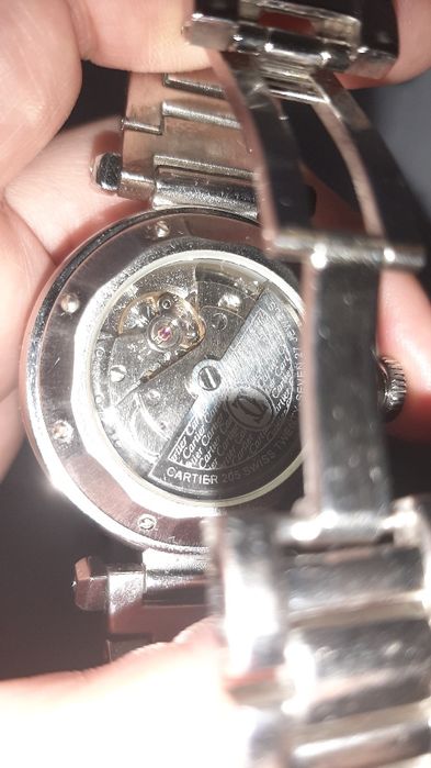 Часы Cartier Pasha с синим циферблатом и браслетом из нержавеющ стали