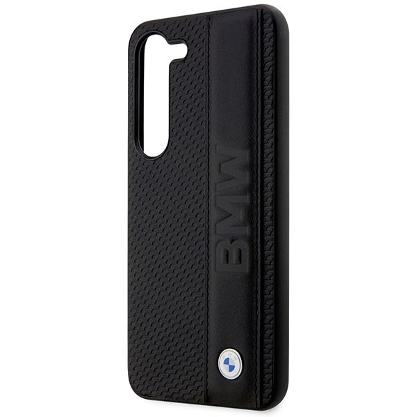 Etui BMW BMHCS23M22RDPK S23+ S916 czarny/black hardcase Leather Textu
