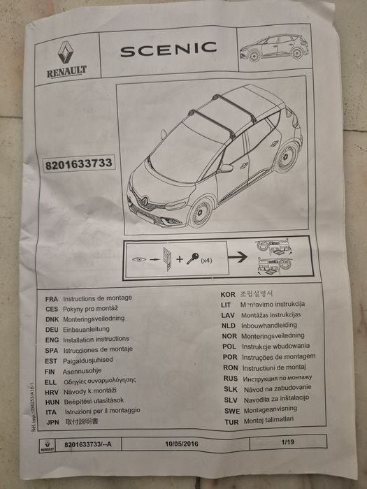 Barras de tejadilho Renault Grand Scenic IV