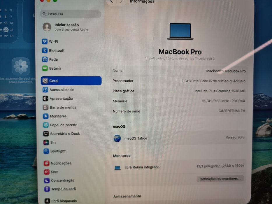 Macbook Pro A2251 Ano 2020 16Gb Ram 512 SSD