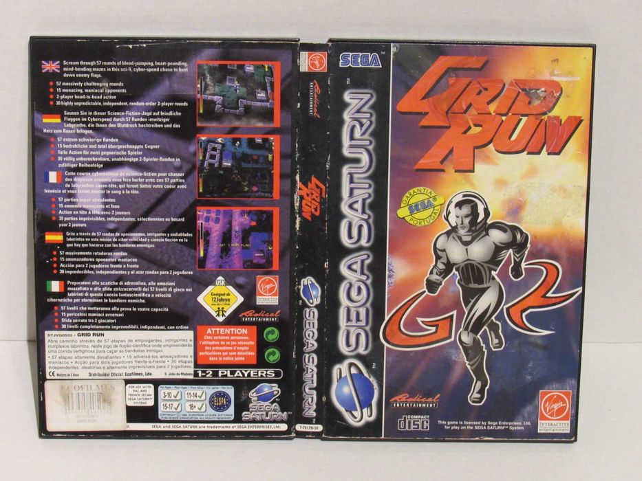 Caixa e manual Sega Saturn Grid Run