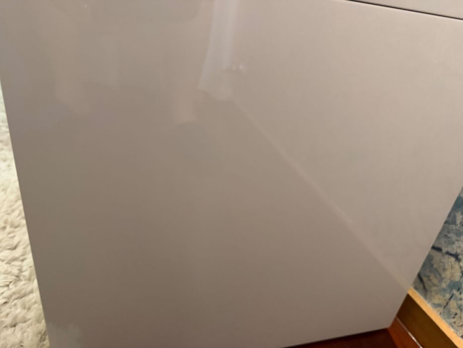 Conjunto móveis sala lacado branco + mesa extensível + chaise