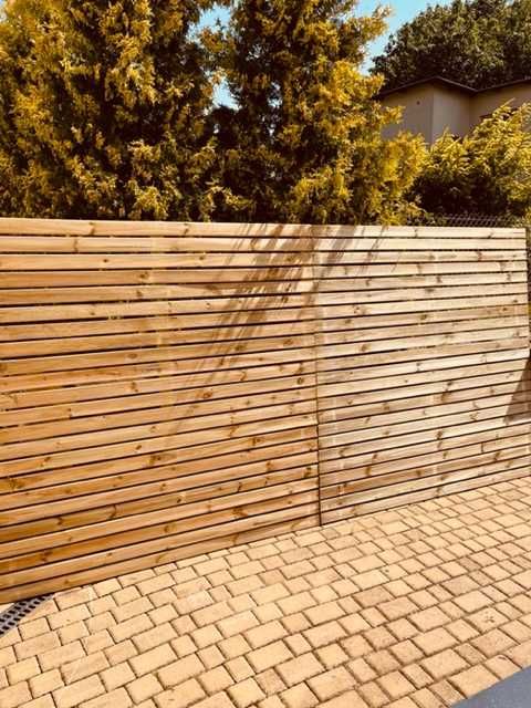 Płot Żaluzjowy Drewniany Paris Żaluzja Wenecka Płoty Pergole 180x180cm