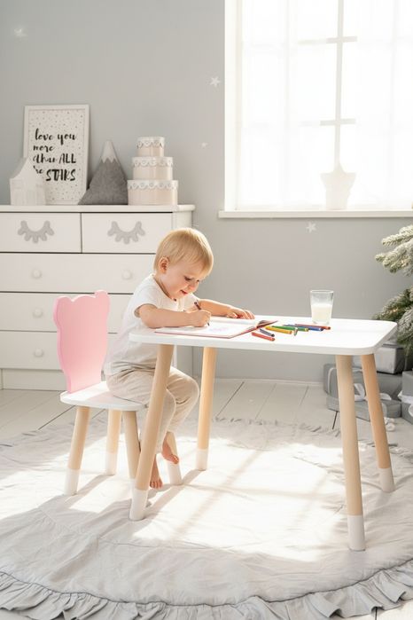 Столик дитячий стільчик ведмедик від 1.5 року МДФ і дерево