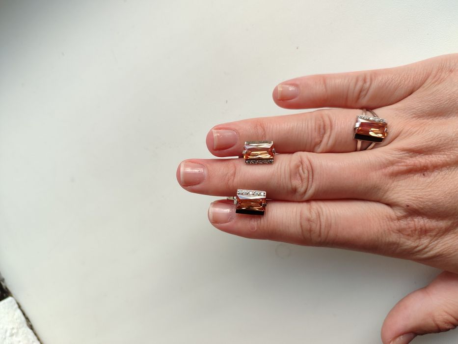 Срібний набір із позолотою вага 8 грам 925 проба