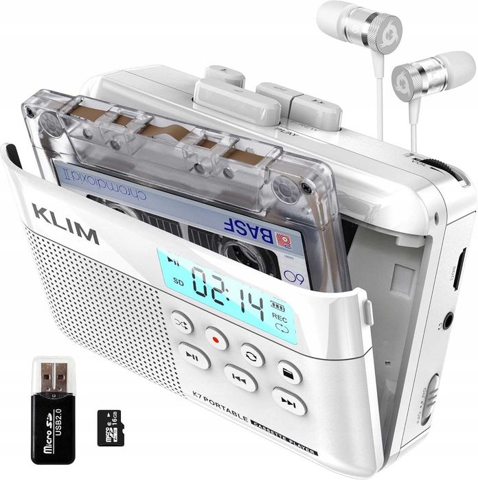 Walkman Odtwarzacz Kasetowy Magnetofon Retro USB Konwerter Do MP3 Klim K7