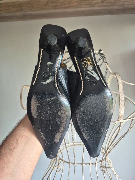 Lerre czółenka avant garde szpic leather skóra archive 00s handmade