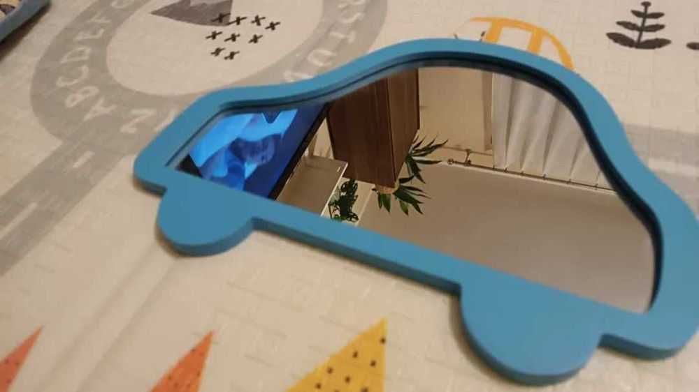 Lustro samochód auto niebieskie