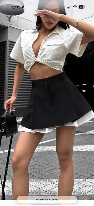 Юбка шорты черная