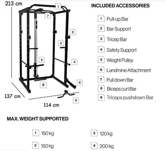 Power Rack c/ Sistema de Polias + Todos os Acessórios | Como Nova