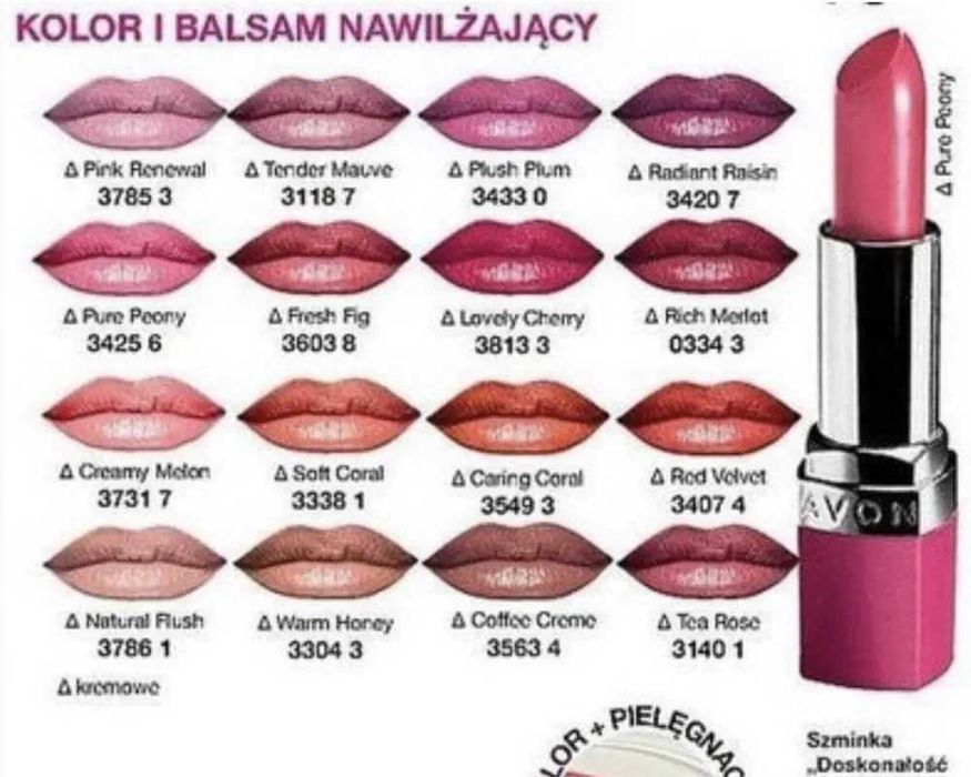 AVON szminki doskonałość absolutna 8zł/szt