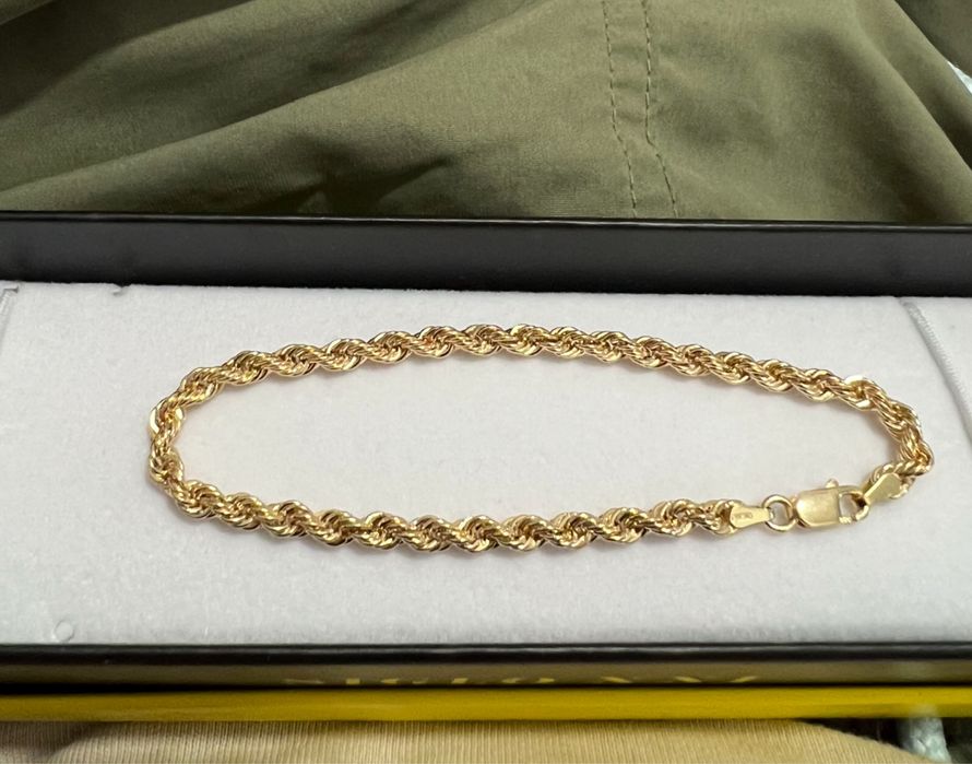 Złota bransoletka kordel 750