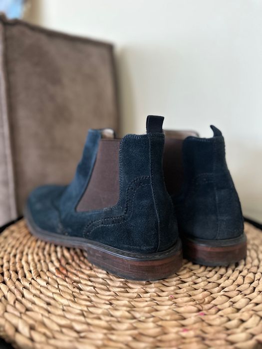 Чоловічі замшеві челсі у синьому кольорі 46 розмір