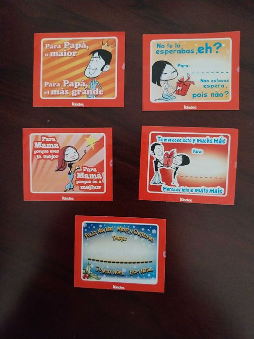 Lote 5 cromos autocolantes Natal, Kinder Maxi