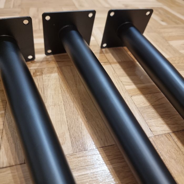 Zestaw 4 nóżek metalowych 40 cm czarne matowe