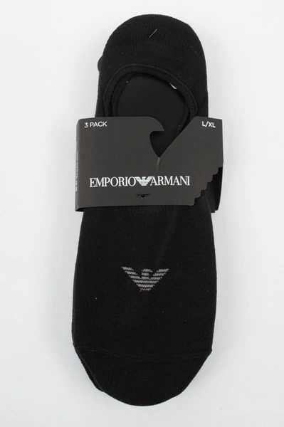 Emporio Armani skarpety mikrostopki Calza bawełna czarne 3-Pack