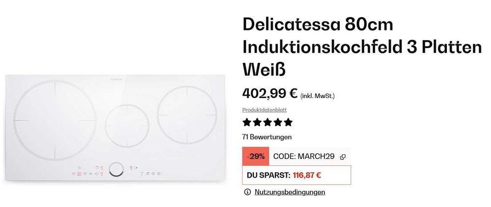 Індукційна плита Klarstein Delicatessa 80 (10045608) Білий колір