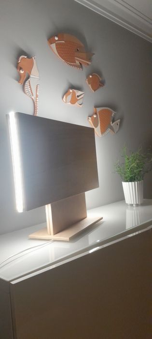 Candeeiro led em madeira