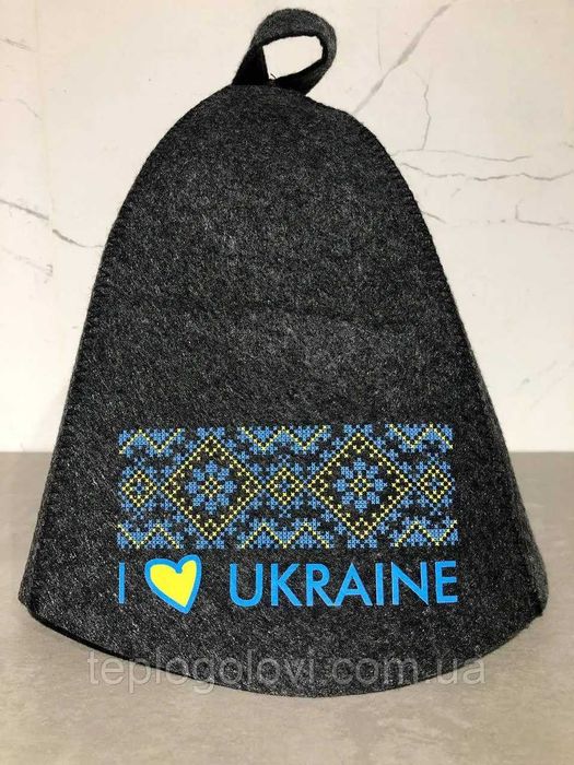 Шапка в баню та сауну, шапки бані з патріотичним принтом