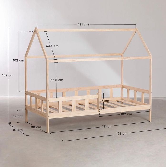 Cama criança sem gavetão com colchão 90x190